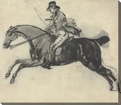 Скачущий всадник с кнутом под мышкой