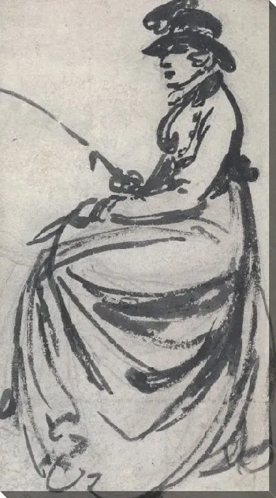 Картина Исследование женщины, сидящей на лошади