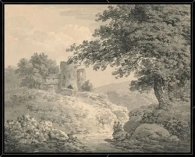 Картина Пейзаж с разрушенной башней