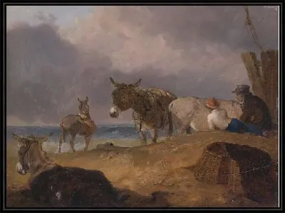 Ослы и фигуры на пляже