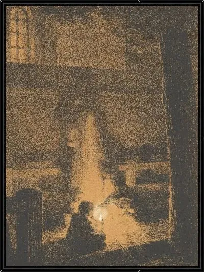 Картина Дети, держащие свечу в церкви