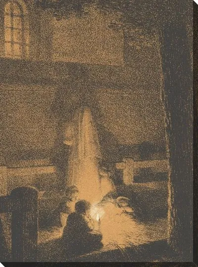 Картина Дети, держащие свечу в церкви