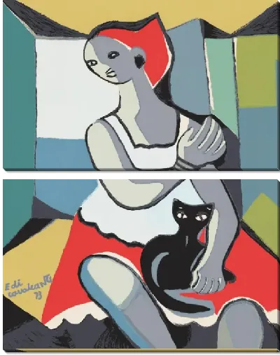 Картина Женщина с кошкой