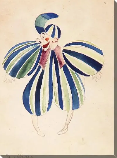 Картина Клоун: Эскиз костюма к балету "Carnaval das Crianças Brasileiras" в исполнении Виллы-Лобос