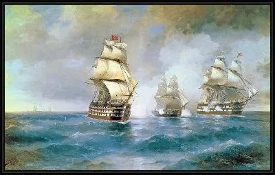 Бриг «Меркурий», атакованный двумя турецкими кораблями