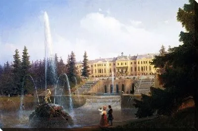 Вид на Большой каскад в Петергофе (View of the Grand Cascade in Peterhof)