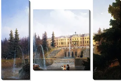 Вид на Большой каскад в Петергофе (View of the Grand Cascade in Peterhof)