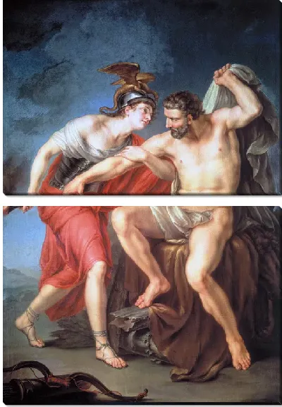 Картина Самосожжение Геркулеса на костре в присутствии его друга Филоктета (Self-immolation on the pyre of Hercules in the presence of his friend Philoctetes)