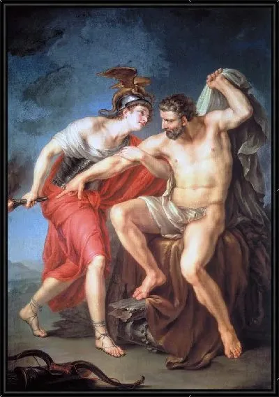 Картина Самосожжение Геркулеса на костре в присутствии его друга Филоктета (Self-immolation on the pyre of Hercules in the presence of his friend Philoctetes)