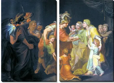 Картина Великий князь Святослав, целующий мать и детей своих по возвращении с Дуная в Киев (Grand Prince Sviatoslav, kissing his mother and his children after returning from a Danube River in Kiev)