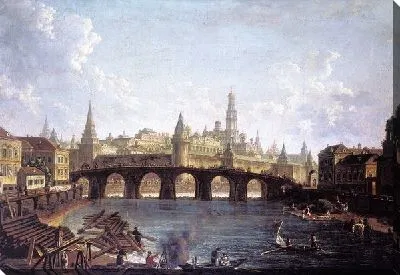 Картина Вид на Московский Кремль со стороны Каменного моста (View of the Moscow Kremlin from the Stone Bridge)