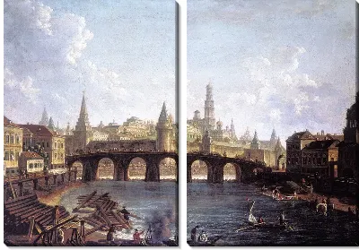 Вид на Московский Кремль со стороны Каменного моста (View of the Moscow Kremlin from the Stone Bridge)