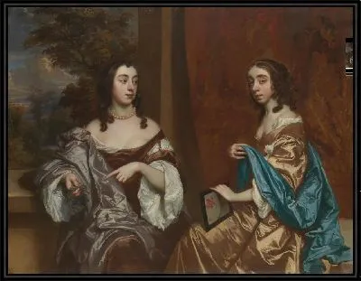 Мэри Капел (1630–1715), позже герцогиня Бофорт, и ее сестра Елизавета (1633–1678), графиня Карнарвонская