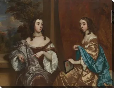 Мэри Капел (1630–1715), позже герцогиня Бофорт, и ее сестра Елизавета (1633–1678), графиня Карнарвонская