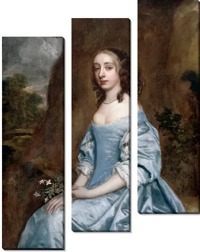 Картина Портрет дамы в голубом с цветком