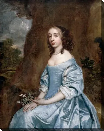 Картина Портрет дамы в голубом с цветком