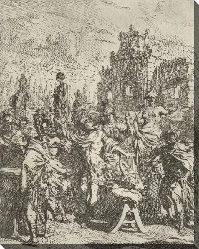 Картина Обсуждение между Энеем и его последователями было прервано