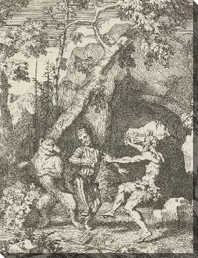 Картина Шут танцует с медведем и сатиром