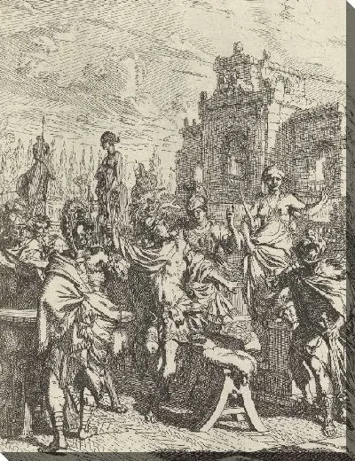 Картина Обсуждение между Энеем и его последователями было прервано