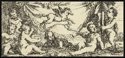 Картина Музыка путти с пегасом