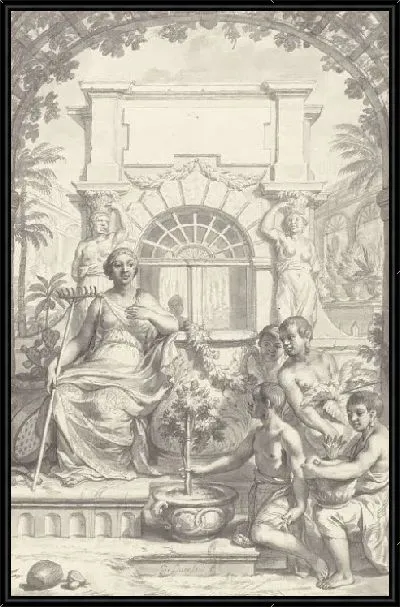 Картина Дизайн титульного листа книги о тропических растениях