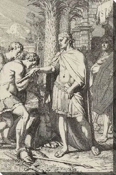 Картина Генерал благодарит побежденных воинов