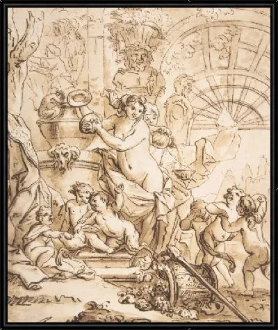 Картина Вакханалийская сцена с нимфами и путти