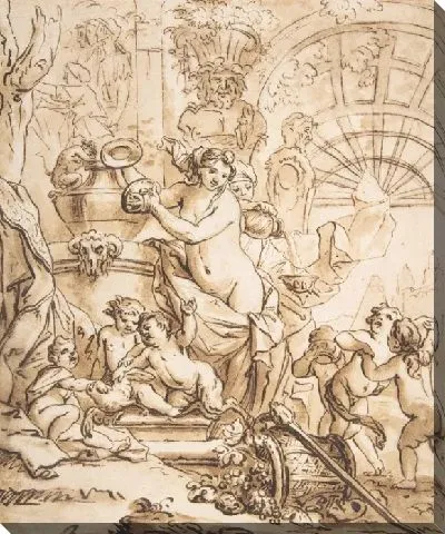 Картина Вакханалийская сцена с нимфами и путти