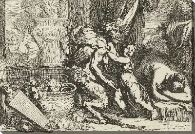 Картина Сатир подкрадывается к спящей нимфе