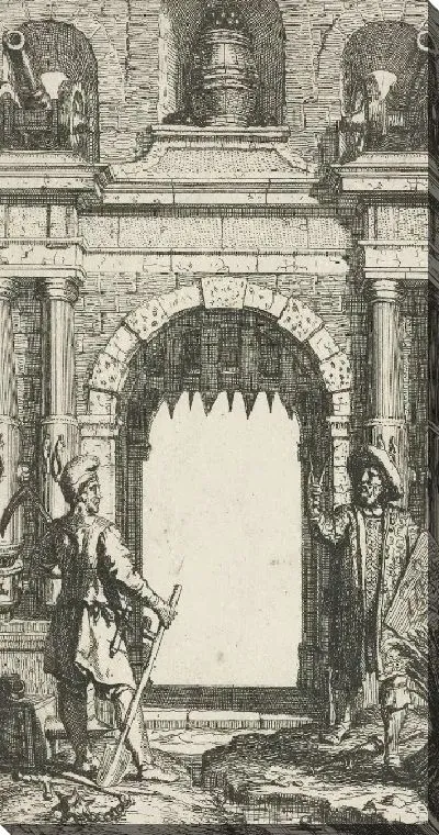 Картина Две фигуры перед воротами