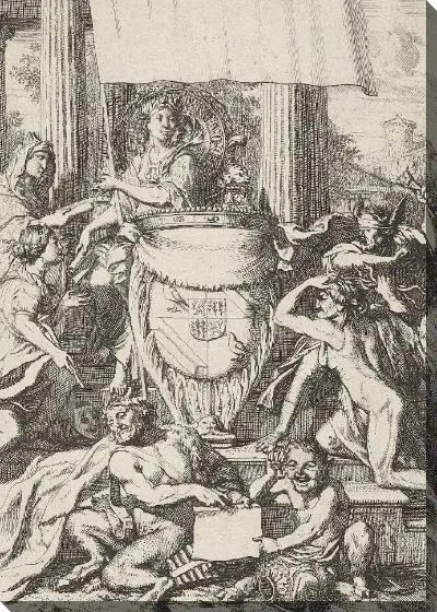 Картина Герб семьи Гельвинков в окружении аллегорических фигур