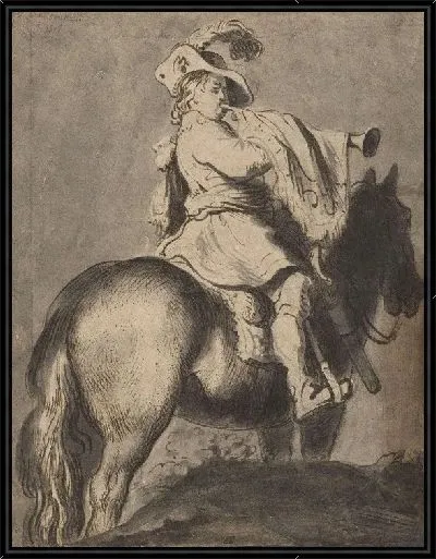 Картина Трубач верхом на лошади