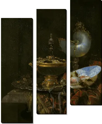 Картина Пронк Натюрморт с миской Гольбейна, чашкой Наутилуса, стеклянным кубком и фруктовым блюдом