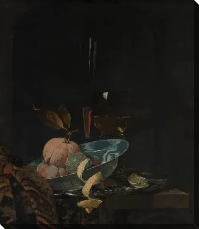 Картина Натюрморт с фруктами, стеклянной посудой и миской Ванли