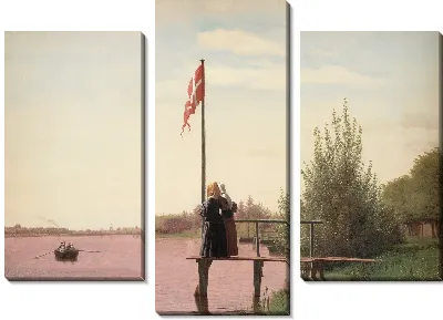 Вид из Досерингена у озера Сортам. Взгляд на пригород Нёрребро за пределами Копенгагена.