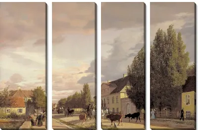 Вид за пределами Копенгагена.Утренний свет