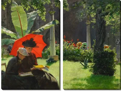 Картина День в саду Клюни, Париж