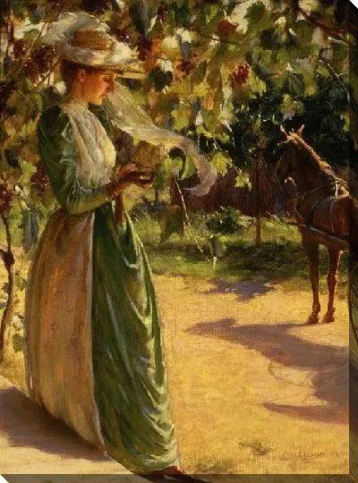 Картина Катание (Женщина с лошадью и каретой)