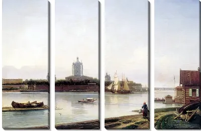 Картина Вид Смольного монастыря с Большой Охты (View of the Smolny Convent from the Great Ohta)