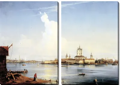 Картина Вид Смольного монастыря с Большой Охты (View of the Smolny Convent from the Great Ohta)