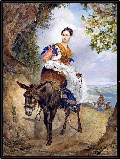 Картина Портрет графини О.П.Ферзен на ослике (Portrait graphene O.P.Ferzen of hake)