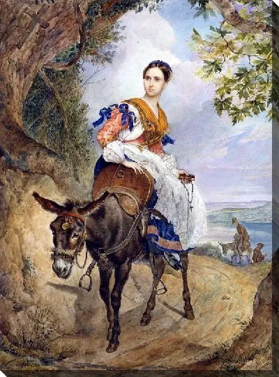 Картина Портрет графини О.П.Ферзен на ослике (Portrait graphene O.P.Ferzen of hake)