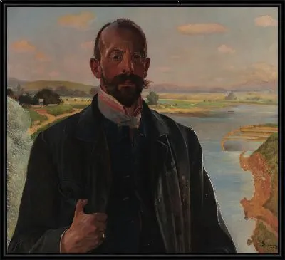 Автопортрет с Вислой на заднем плане