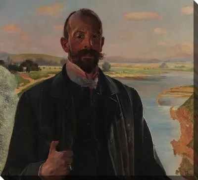 Автопортрет с Вислой на заднем плане