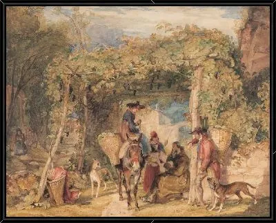 Фигуры и животные в винограднике