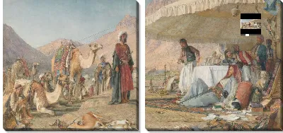 Картина Лагерь Фрэнка в Синайской пустыне. 1842 - Свято-Екатерининский монастырь на расстоянии