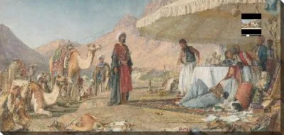 Картина Лагерь Фрэнка в Синайской пустыне. 1842 - Свято-Екатерининский монастырь на расстоянии