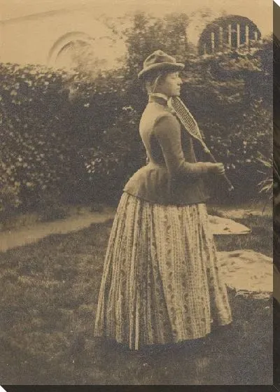 Картина [Женщина с ракеткой, в саду]