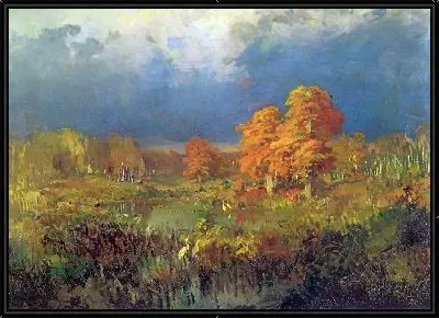 Болото в лесу. Осень