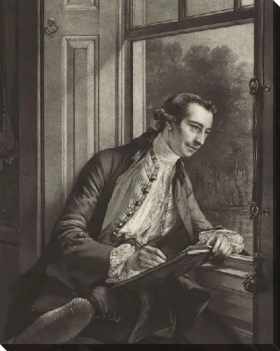 Картина Портрет Пола Сэндби, рисунок у окна